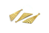 Brass Triangle Charm, 24 Raw Brass Triangle Charms With 1 Loop, Charms, Earrings (32x10x0.60mm) D1126