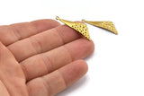 Brass Triangle Charm, 24 Raw Brass Triangle Charms With 1 Loop, Charms, Earrings (32x10x0.60mm) D1126