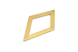 Brass Diamond Charm, 12 Raw Brass Rhombus Charms With 1 Hole, Earrings, Findings (41x25x1mm) D930