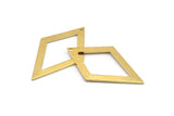 Brass Diamond Charm, 12 Raw Brass Rhombus Charms With 1 Hole, Earrings, Findings (41x25x1mm) D930