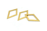 Brass Diamond Charm, 12 Raw Brass Rhombus Charms With 1 Hole, Earrings, Findings (41x25x1mm) D930