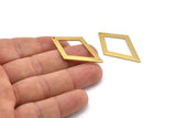 Brass Diamond Charm, 12 Raw Brass Rhombus Charms With 1 Hole, Earrings, Findings (41x25x1mm) D930