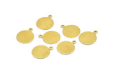 Round Brass Findings, 20 Raw Brass Round Tags, Charms, Findings, Stamping Tags (13mm) Brs90 A0220
