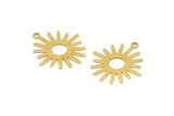 Brass Sunny Charm, 50 Raw Brass Sunny Charms With 1 Loop (22x24mm) A0782
