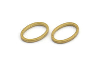Oval Pirinç Charm, 12 Ham Pirinç Oval Bağlantı Parçası (13x19x2mm) BS 1738