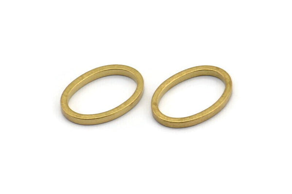 Oval Brass Charm, 12 Raw Brass Oval Connectors (13x19x2mm) BS 1738