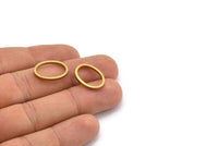 Oval Pirinç Charm, 12 Ham Pirinç Oval Bağlantı Parçası (13x19x2mm) BS 1738
