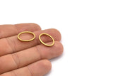 Oval Pirinç Charm, 12 Ham Pirinç Oval Bağlantı Parçası (13x19x2mm) BS 1738