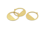 Gold Charms, 4 Gold Plated Brass Textured Round Charms With 1 Loop, Pendants, Earrings, Findings (26x0.80mm) D0613 Q0740
