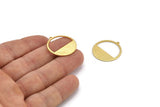 Gold Charms, 4 Gold Plated Brass Textured Round Charms With 1 Loop, Pendants, Earrings, Findings (26x0.80mm) D0613 Q0740