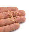 Gold Triangle Charm, 24 Gold Plated Brass Open Triangle Ring Charms (17x1mm) D0066 Q0610