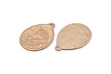Rose Gold Owl Charm, 1 Rose Gold Lacquer Plated Brass Owl Textured Drop Shape Charms With 1 Loop, Blanks (38x28.5x0.8mm) E215