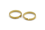 Brass Ring Setting, 25 Raw Brass Adjustable Rings (15x2.3mm) Mn46