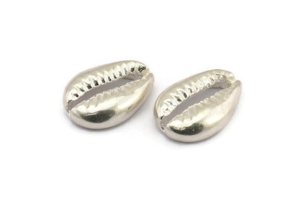 Silver Shell Finding, 2 925 Silver Cowrie Shell Findings, Pendants, Charms, Earrings, Beads 16-23MM  E276