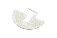 Geometric Earring Findings, 2 925 Silver Semi Circle Textured Earring Findings  (30x40x1mm) BS 1962