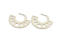 Moon Phases Earring, 2 925 Silver Semi Circle Earrings, Earring Findings (38x30x1.2mm) BS 2069