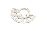 Moon Phases Pendant, 925 Silver Semi Circle Pendants, Earring Findings (39x30x1.5x1mm) U091
