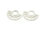 Moon Phases Pendant, 925 Silver Semi Circle Pendants, Earring Findings (39x30x1.5x1mm) U091