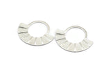 Silver Ethnic Pendant, 925 Silver  Semi Circle Pendants (45x37x2x1mm) U092