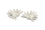 Silver Sun Earring, 2 925 Silver Sunshine Stud Earrings - Pad Size 6mm N0707