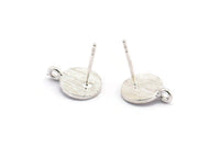 Silver Round Earring, 4 925 Silver Round Stud Earrings With 1 Loop (9mm) N0803