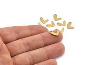 Brass Letter Charm, 50 Raw Brass V Shape Charms With 1 Hole, Findings (11x8x1mm) D1194