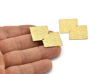 Brass Irregular Charm, 6 Textured Raw Brass Irregular Connectors With 2 Holes, Findings, Pendants (42x28x0.60mm) D1193