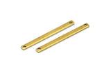 Tiny Bar Pendant, 24 Raw Brass Connector Bars With 2 Holes (30x2.5x0.80mm) E391