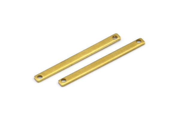 Tiny Bar Pendant, 24 Raw Brass Connector Bars With 2 Holes (30x2.5x0.80mm) E391