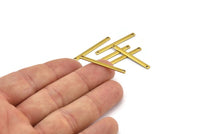 Tiny Bar Pendant, 24 Raw Brass Connector Bars With 2 Holes (30x2.5x0.80mm) E391
