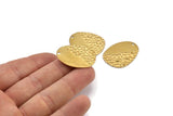 Brass Drop Charm, 8 Raw Brass Drop Charms With 1 Hole, Findings (30x23x0.60mm) D942