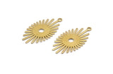 Brass Sunny Charm, 24 Raw Brass Sunny Charms With 1 Loop (26x14x0.60mm) D1396