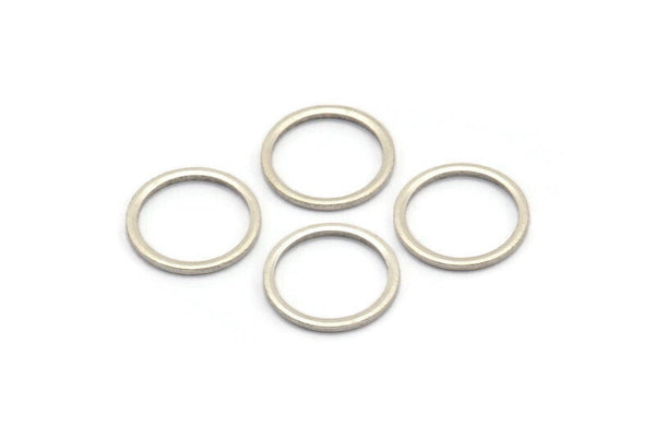 14mm Silver Rings - 12 Antique Silver Brass  Circle Connectors (14mm) BS 1099 H0003