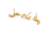 Earring Studs, 6 Gold Plated Brass -  Irregular Stud Earrings - Gold Earrings - Earrings (15x5x1.5mm) N1416