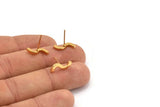Earring Studs, 6 Gold Plated Brass -  Irregular Stud Earrings - Gold Earrings - Earrings (15x5x1.5mm) N1416