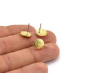 Brass Earring Posts, Raw Brass Round Earring Stud, Earring Charms With 1 Loop (10mm) N0794
