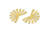 Brass Sun Blank, 24 Raw Brass Rising Sun Flag Blanks, Findings (25x17x0.60mm) D945