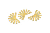 Brass Sun Blank, 24 Raw Brass Rising Sun Flag Blanks, Findings (25x17x0.60mm) D945