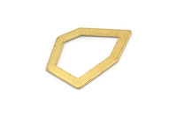 Pirinç Geometrik Şekil, 12 Ham Pirinç Geometrik Şekil Bağlantı Parçası, Tılsımlar, Küpeler, Bulgular (29x20x1mm) D0599