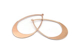Rose Gold Drop Charm, 2 Rose Gold Plated Brass Drop Charms With 1 Loop, Earrings, Findings (53x30x0.80mm) D1242 Q0887