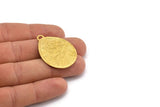 Brass Owl Charm, 2 Raw Brass Owl Textured Drop Shape Charms With 1 Loop, Blanks (38x28.5x0.8mm) E215