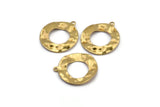 Brass Circle Charm, 12 Raw Brass Circle Charm Earrings With 1 Loop, Pendants, Findings (26x23x0.80mm) D0710