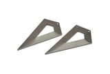 Necklace Triangle, 3 Black Plated Brass Triangle Charms with 1 holes (54x29x0.60mm) U014