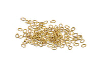 Brass Jump Ring, 500 Raw Brass Oval Jump Rings (4x3x0.5mm) A0985
