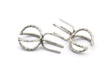Silver Claw Rings - 2 Antique Silver Plated Brass 4 Claw Ring Blanks For Natural Stones E655 H0945