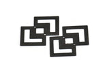 Black Irregular Charm, 4 Textured Oxidized Black Brass Irregular Connectors With 2 Holes (42x28x0.60mm) D1123
