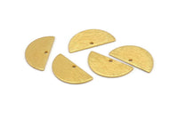 Gold Semi Circle, 6 Gold Plated Brass Textured Half Moon Charms With 1 Hole, Pendants (21x10.5x0.80mm) D0596 Q1040