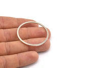 40mm Circle Connector, 6 Silver Tone Brass Circle Connectors (40x2x1mm) BS 1326