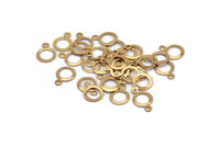 Gold Circle Charm, 50 Gold Plated Brass Circle Charms, Findings (8mm) Brs 93 A0533 Q0378