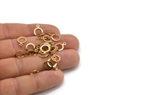 Gold Circle Charm, 50 Gold Plated Brass Circle Charms, Findings (8mm) Brs 93 A0533 Q0378